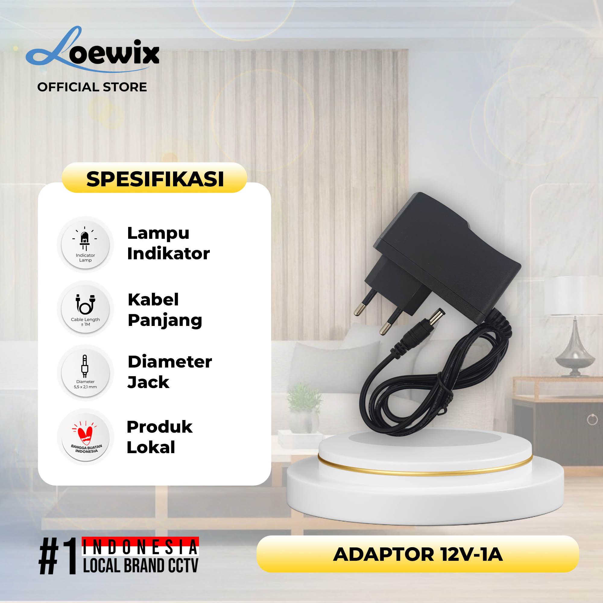 LOEWIX POWER ADAPTOR 12V-1A