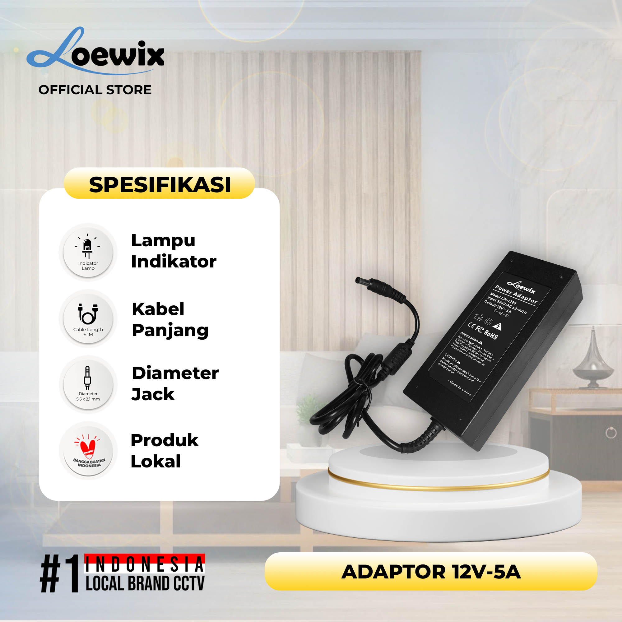 LOEWIX POWER ADAPTOR 12V-5A