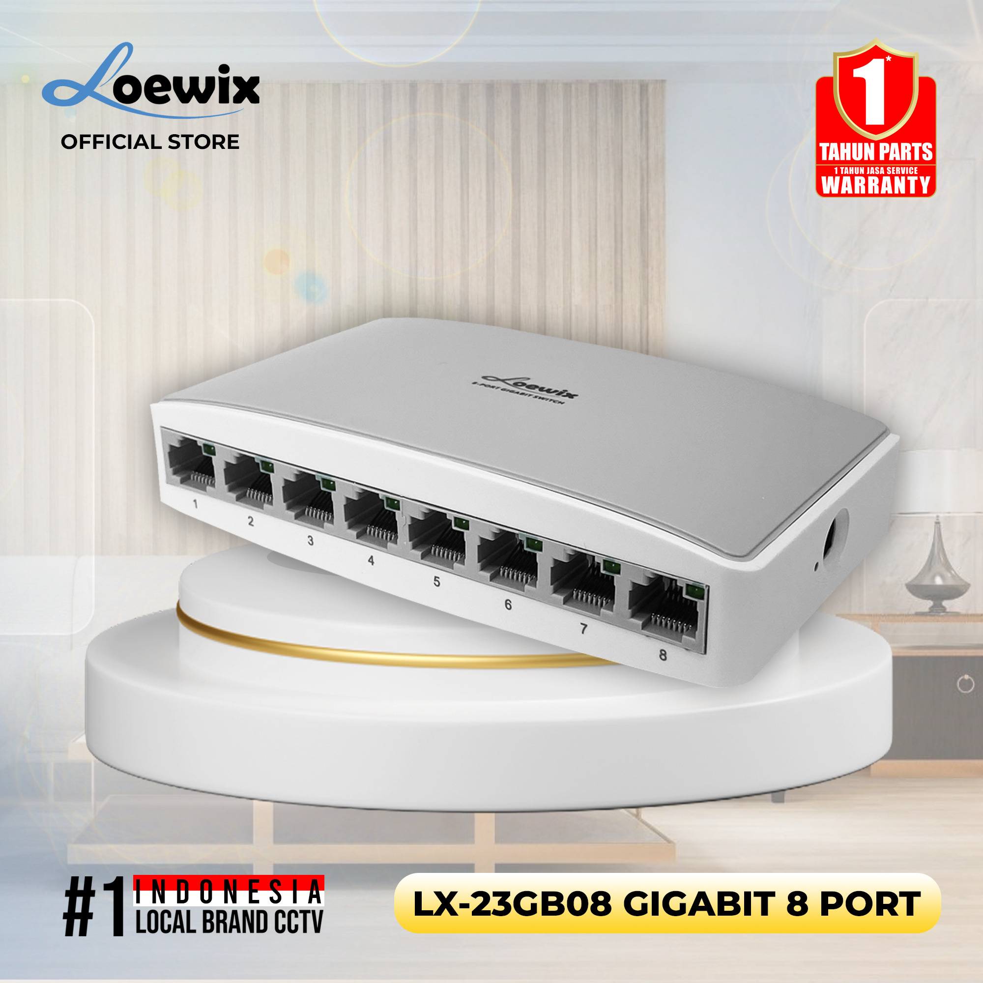 LOEWIX #LX-23GB08 SWITCH GIGABIT 8 PORT