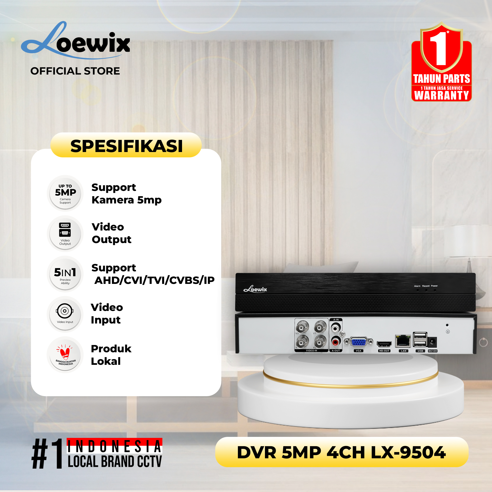 LOEWIX DVR #LX-9504 5MP 4CH