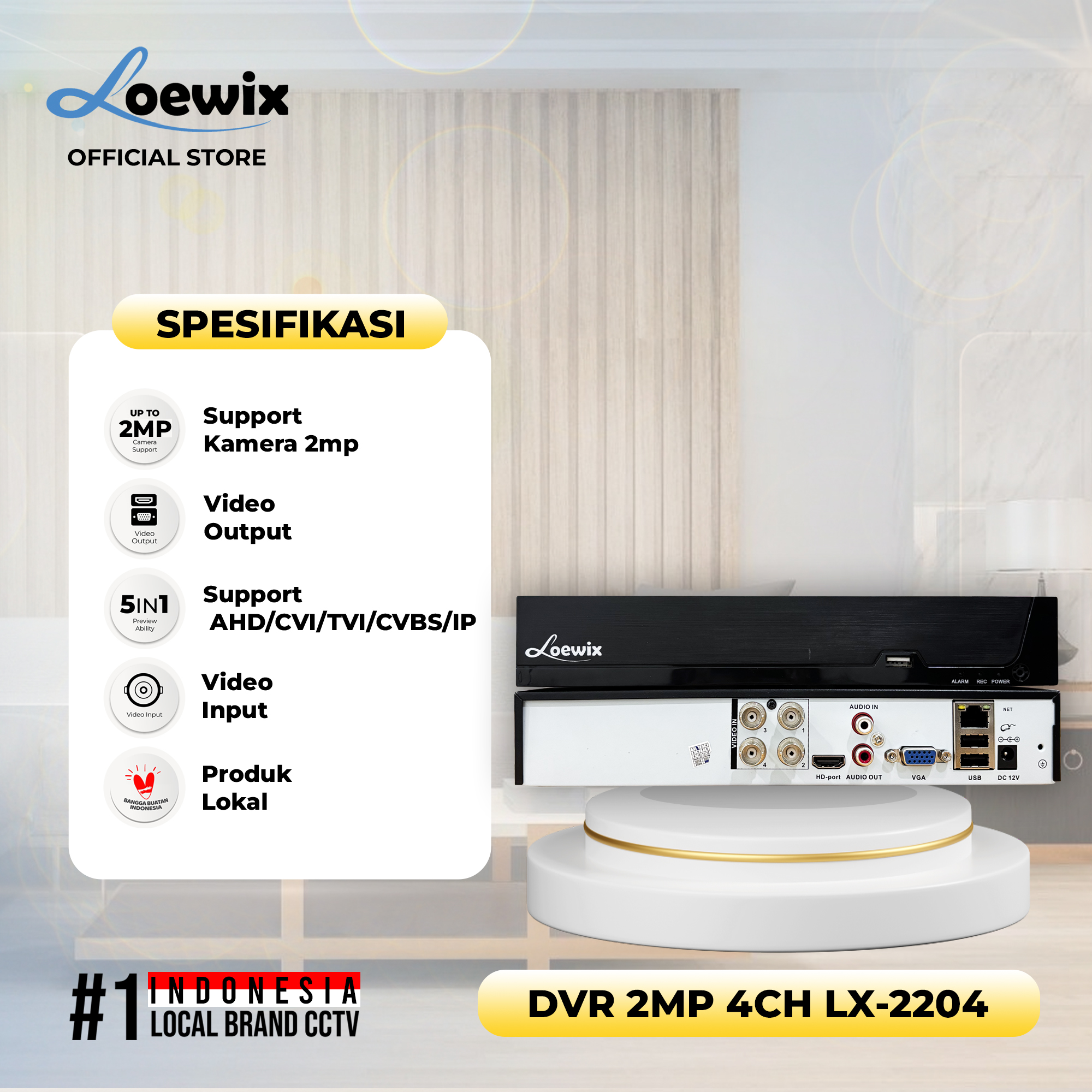 LOEWIX DVR #LX-2204CH 2MP 4CH