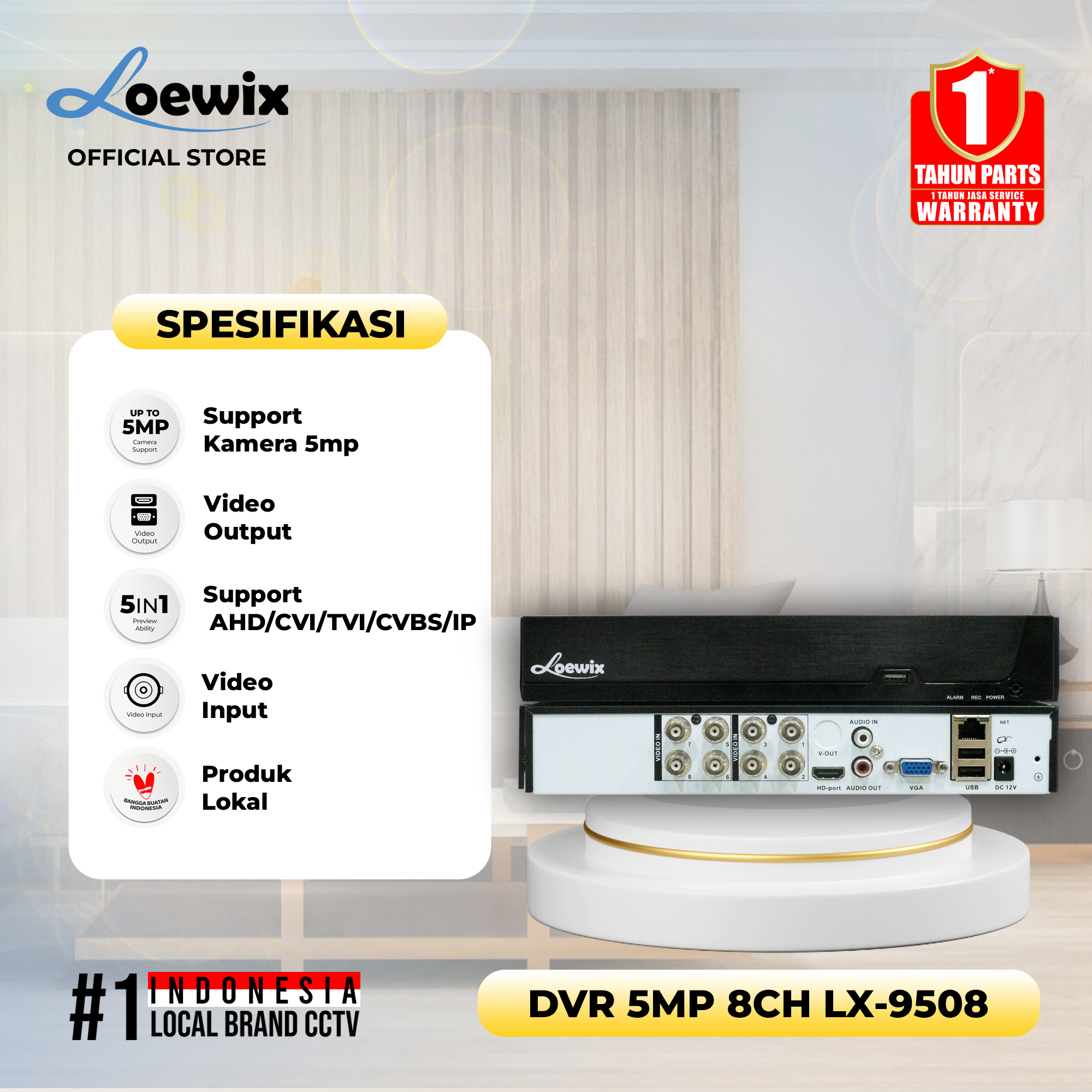 LOEWIX DVR #LX-9508 5MP 8CH