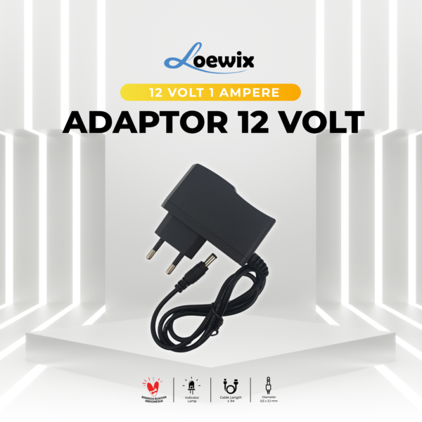 Adaptor 12V 1A Input 100-240v 50/60Hz